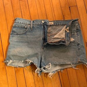 Madewell relaxed Denim Blue Distressed Women Shorts